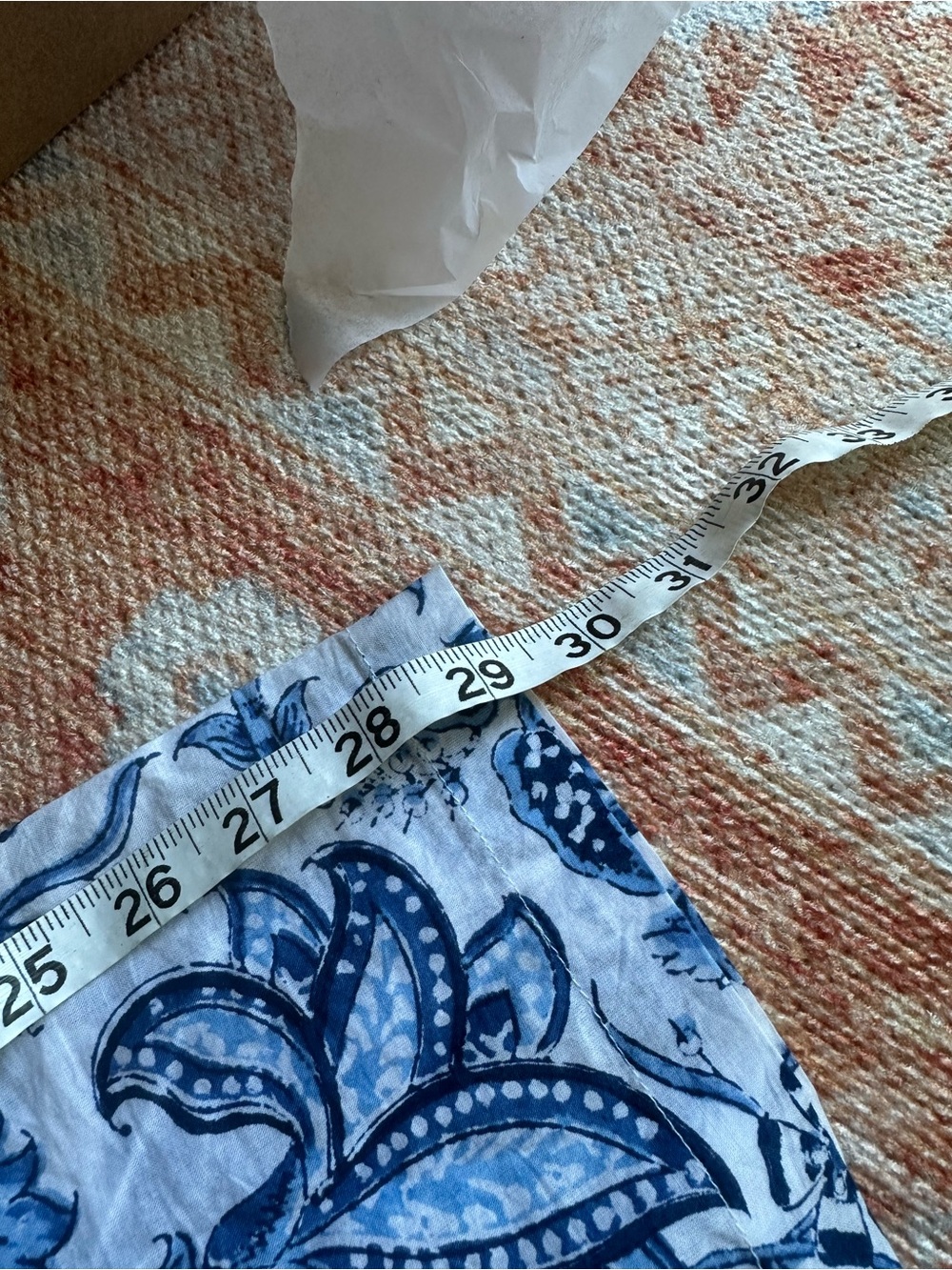 ANOKHI cotton drawstring blue and white floral beach pants size small - Picture 6 of 6